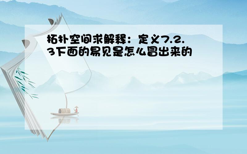 拓扑空间求解释：定义7.2.3下面的易见是怎么冒出来的