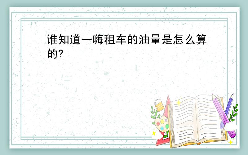 谁知道一嗨租车的油量是怎么算的?