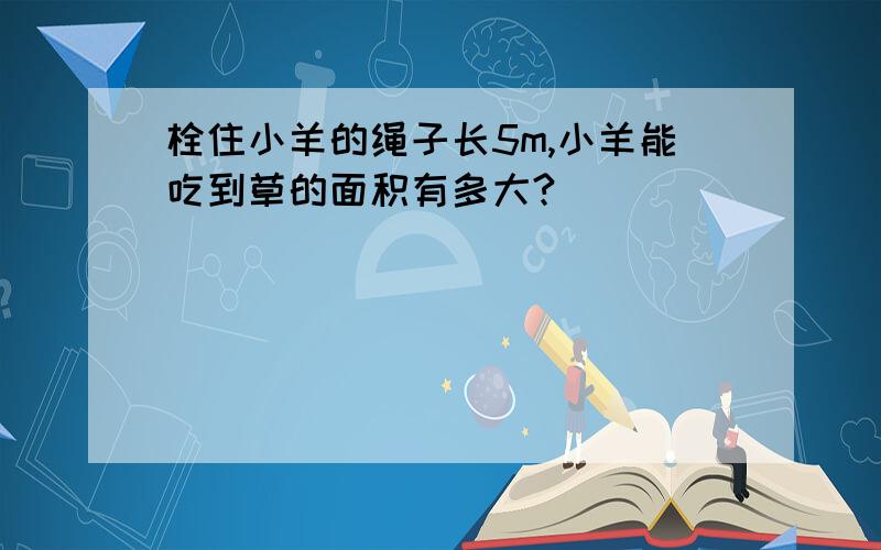 栓住小羊的绳子长5m,小羊能吃到草的面积有多大?