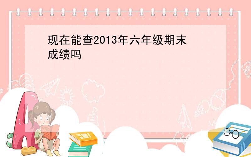 现在能查2013年六年级期末成绩吗