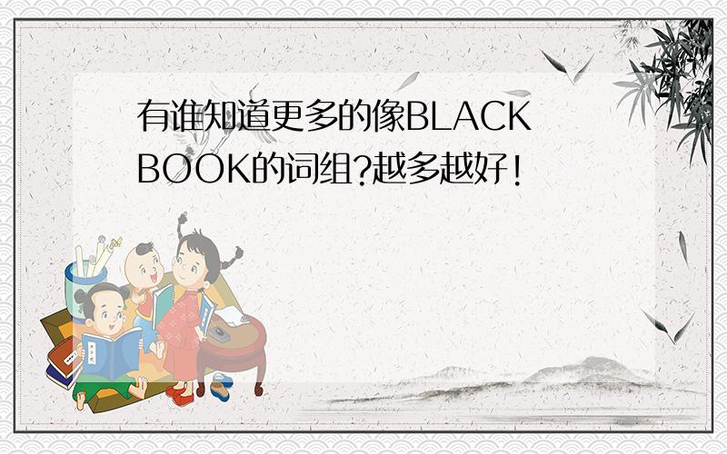 有谁知道更多的像BLACK BOOK的词组?越多越好!