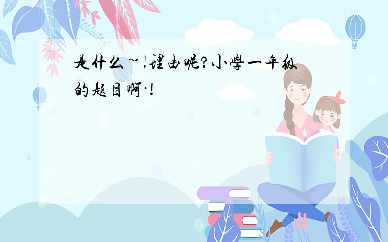 是什么~!理由呢?小学一年级的题目啊·!