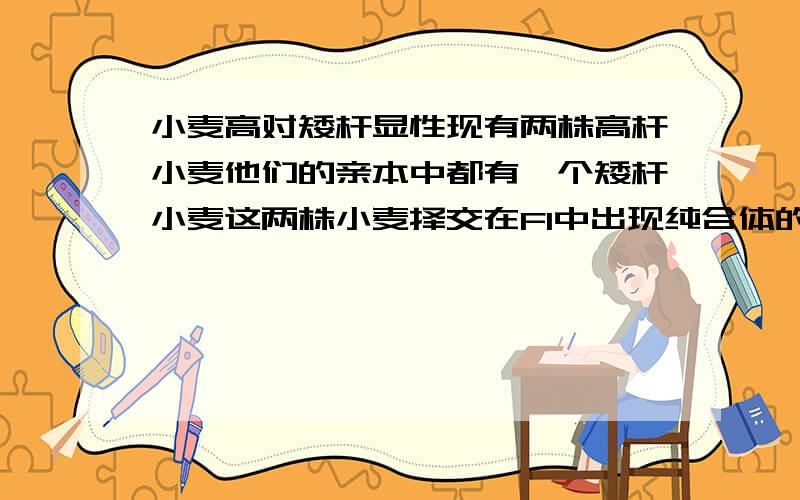 小麦高对矮杆显性现有两株高杆小麦他们的亲本中都有一个矮杆小麦这两株小麦择交在F1中出现纯合体的几率