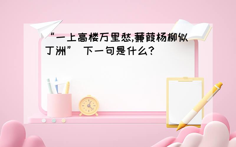 “一上高楼万里愁,蒹葭杨柳似丁洲” 下一句是什么?