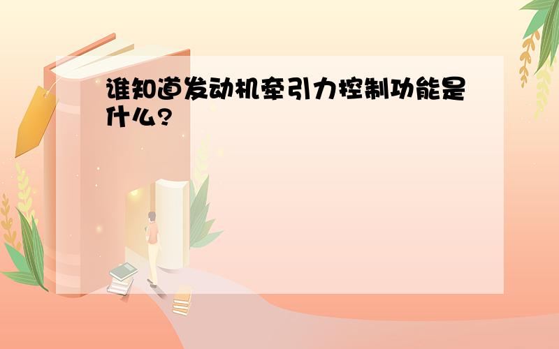 谁知道发动机牵引力控制功能是什么?