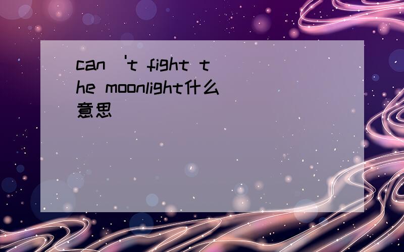 can\'t fight the moonlight什么意思