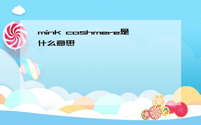 mink cashmere是什么意思