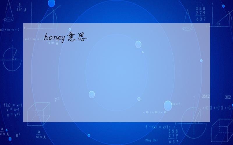 honey意思