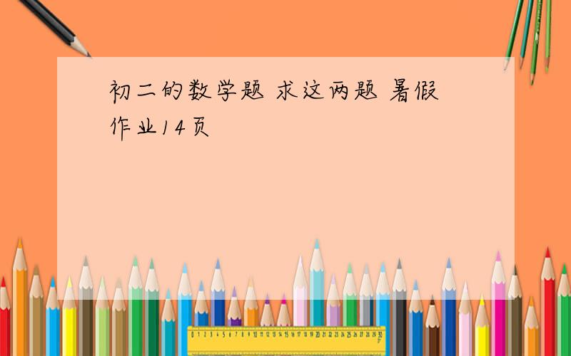 初二的数学题 求这两题 暑假作业14页