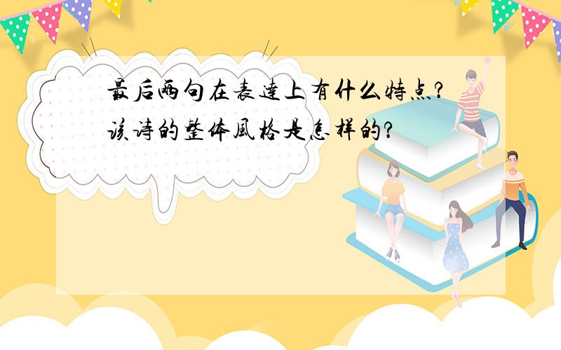 最后两句在表达上有什么特点?该诗的整体风格是怎样的?