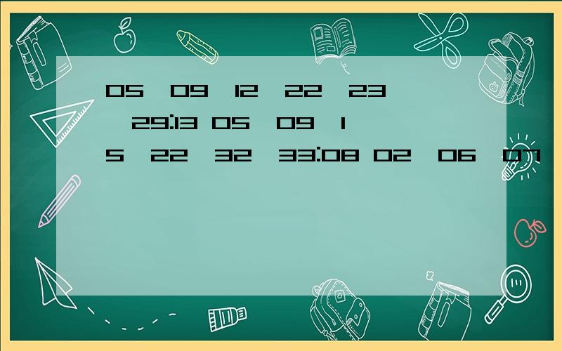 05,09,12,22,23,29:13 05,09,15,22,32,33:08 02,06,07,15,27,33:13 02,09,14,27,29,33:13 01,05,08...05,09,12,22,23,29:1305,09,15,22,32,33:0802,06,07,15,27,33:1302,09,14,27,29,33:1301,05,08,20,29,32:1307,12,23,27,31,33:0303,12,13,21,30,33:13