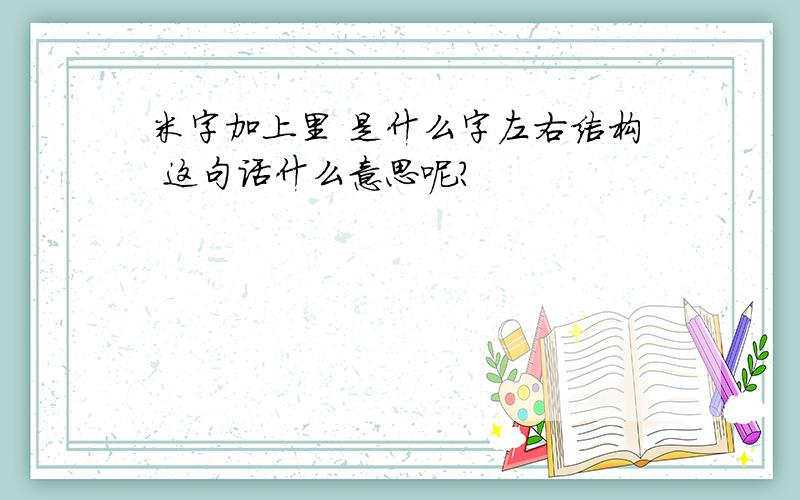 米字加上里 是什么字左右结构 这句话什么意思呢?