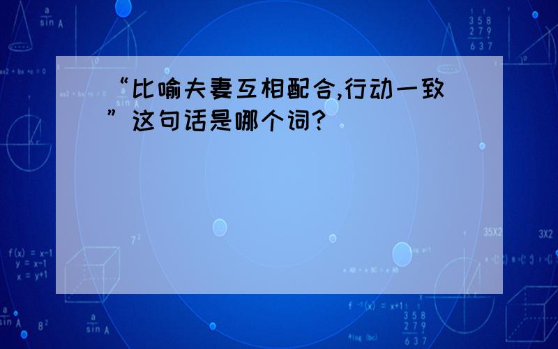 “比喻夫妻互相配合,行动一致”这句话是哪个词?