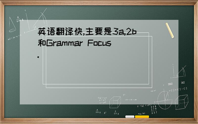 英语翻译快,主要是3a,2b和Grammar Focus.