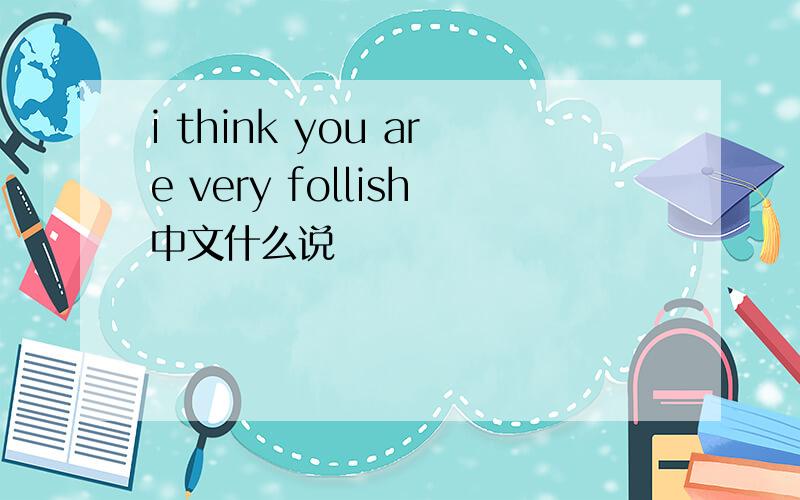 i think you are very follish中文什么说