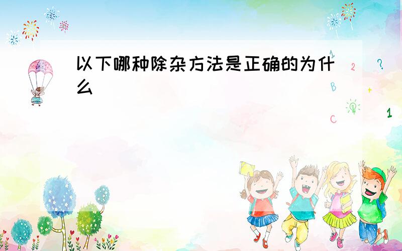 以下哪种除杂方法是正确的为什么