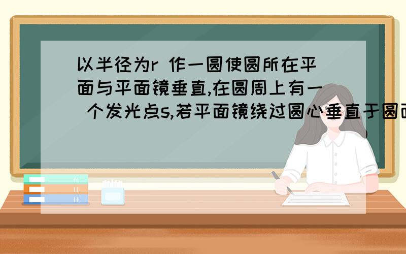 以半径为r 作一圆使圆所在平面与平面镜垂直,在圆周上有一 个发光点s,若平面镜绕过圆心垂直于圆面的轴顺以半径为r 作一圆使圆所在平面与平面镜垂直,在圆周上有一 个发光点s,若平面镜绕