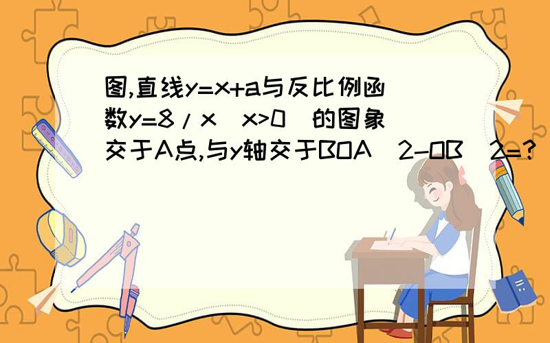 图,直线y=x+a与反比例函数y=8/x(x>0)的图象交于A点,与y轴交于BOA^2-OB^2=?