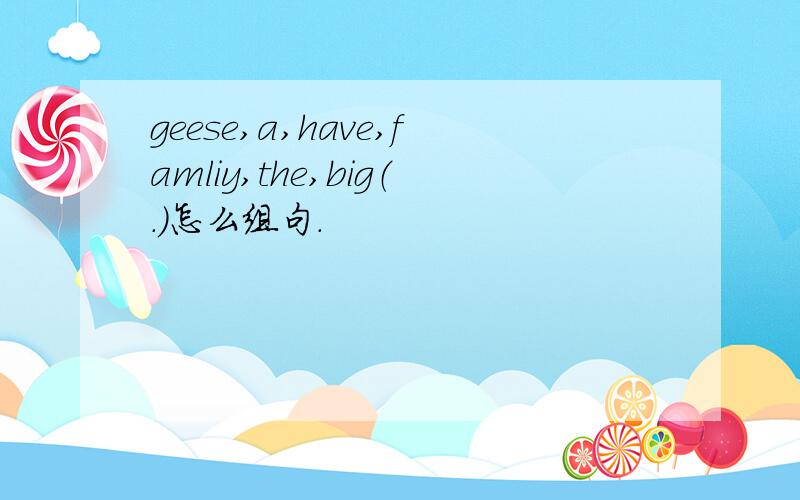 geese,a,have,famliy,the,big（.）怎么组句.