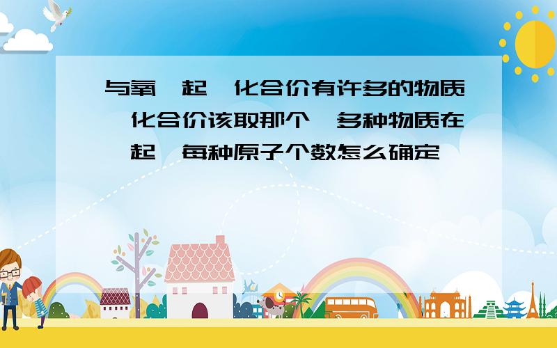 与氧一起,化合价有许多的物质,化合价该取那个,多种物质在一起,每种原子个数怎么确定