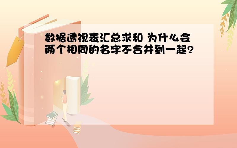 数据透视表汇总求和 为什么会两个相同的名字不合并到一起?