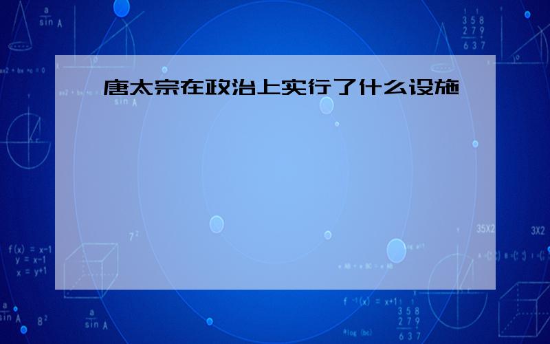 唐太宗在政治上实行了什么设施