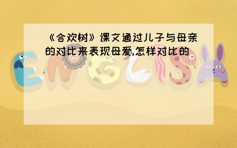 《合欢树》课文通过儿子与母亲的对比来表现母爱,怎样对比的