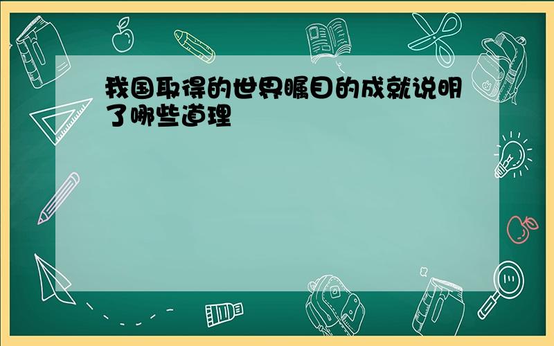 我国取得的世界瞩目的成就说明了哪些道理