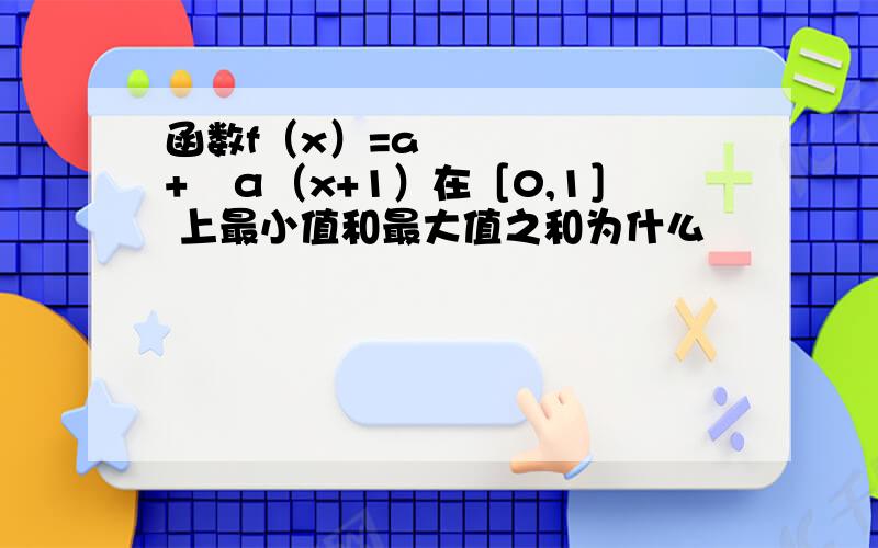 函数f（x）=a²+㏒α（x+1）在［0,1］ 上最小值和最大值之和为什么