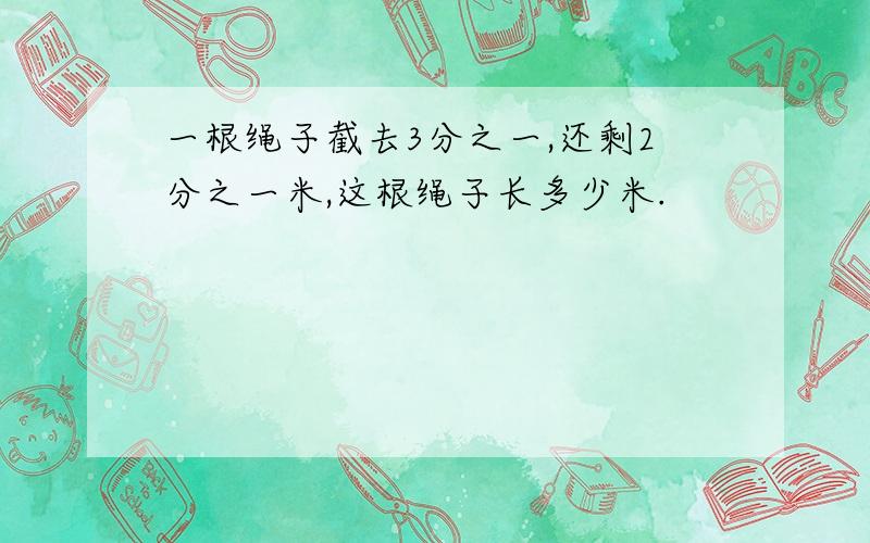 一根绳子截去3分之一,还剩2分之一米,这根绳子长多少米.