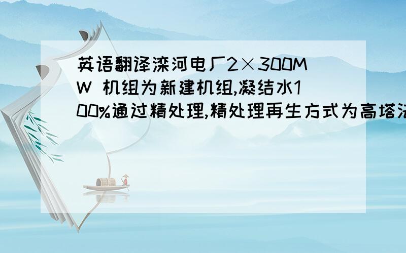 英语翻译滦河电厂2×300MW 机组为新建机组,凝结水100%通过精处理,精处理再生方式为高塔法,氨化运行.在调试过程中发现树脂分离塔传阳树脂时阳树脂中夹杂较多阴树脂,导致混床再生不好,出水