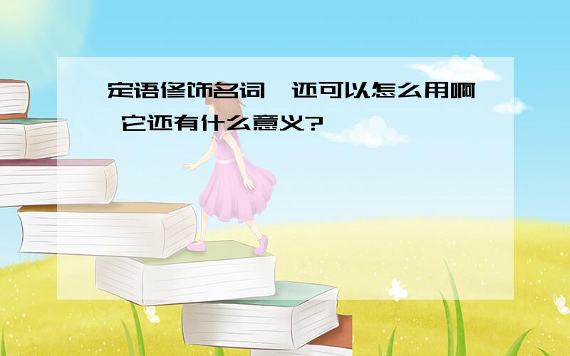 定语修饰名词,还可以怎么用啊 它还有什么意义?