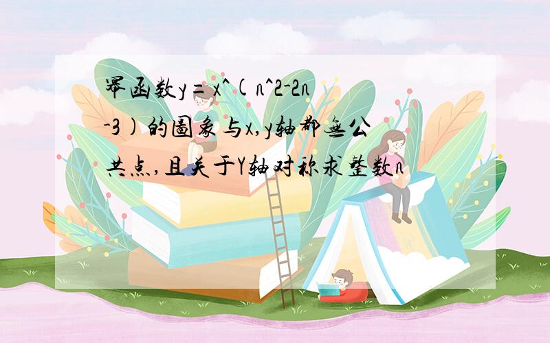 幂函数y=x^(n^2-2n-3)的图象与x,y轴都无公共点,且关于Y轴对称求整数n