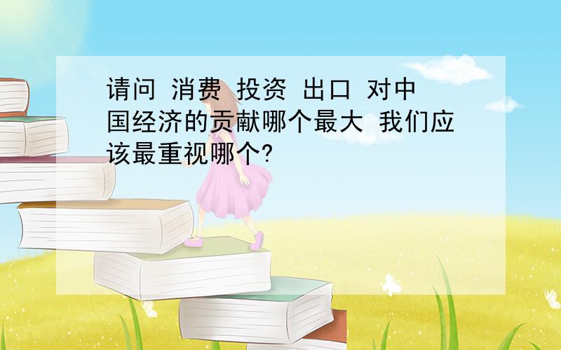 请问 消费 投资 出口 对中国经济的贡献哪个最大 我们应该最重视哪个?