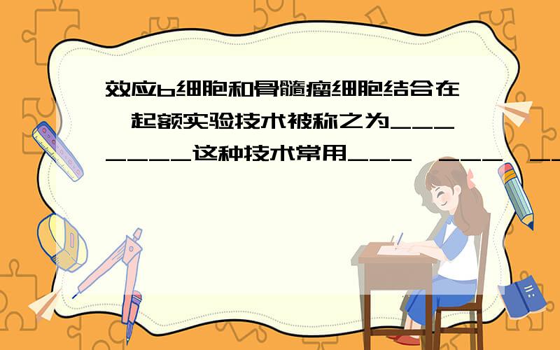 效应b细胞和骨髓瘤细胞结合在一起额实验技术被称之为_______这种技术常用___,___,___等方法