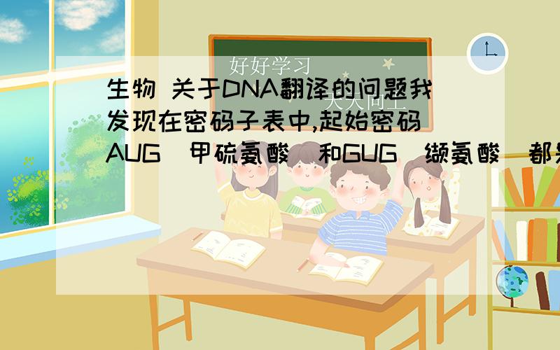 生物 关于DNA翻译的问题我发现在密码子表中,起始密码 AUG（甲硫氨酸）和GUG（缬氨酸）都是必需氨基酸,这样的话,如果人体摄入必需氨基酸不足,岂不会就不能合成蛋白质了?谁帮我解答下