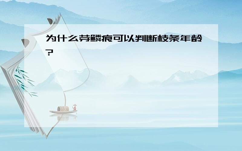 为什么芽鳞痕可以判断枝条年龄?