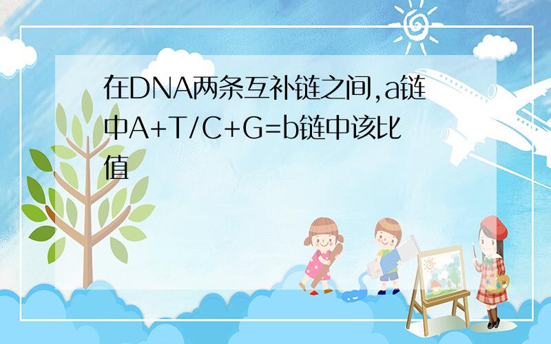 在DNA两条互补链之间,a链中A+T/C+G=b链中该比值