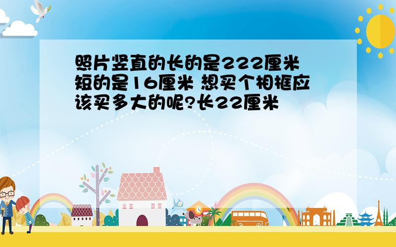 照片竖直的长的是222厘米 短的是16厘米 想买个相框应该买多大的呢?长22厘米