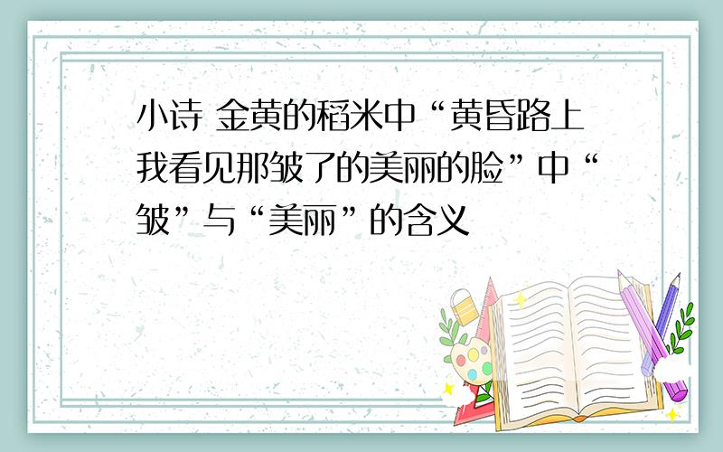 小诗 金黄的稻米中“黄昏路上我看见那皱了的美丽的脸”中“皱”与“美丽”的含义