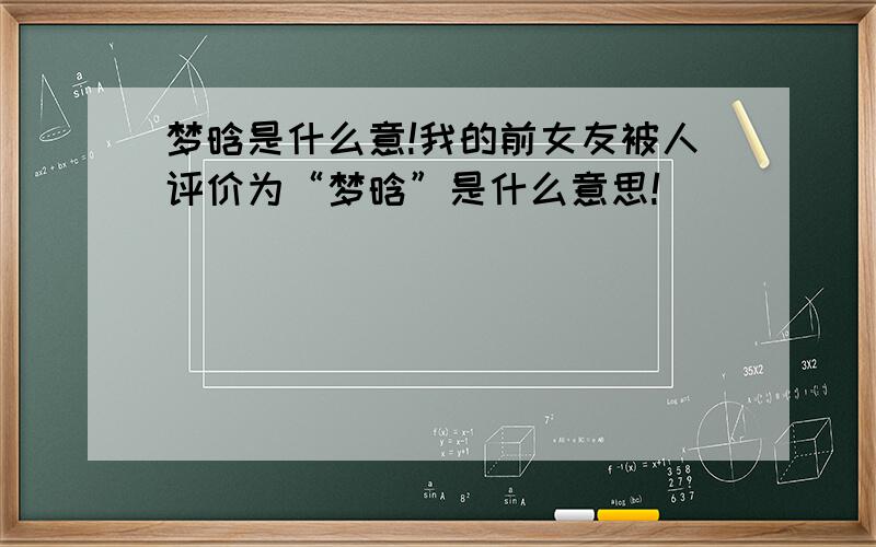 梦晗是什么意!我的前女友被人评价为“梦晗”是什么意思!