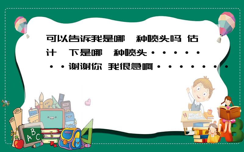 可以告诉我是哪一种喷头吗 估计一下是哪一种喷头·······谢谢你 我很急啊·······