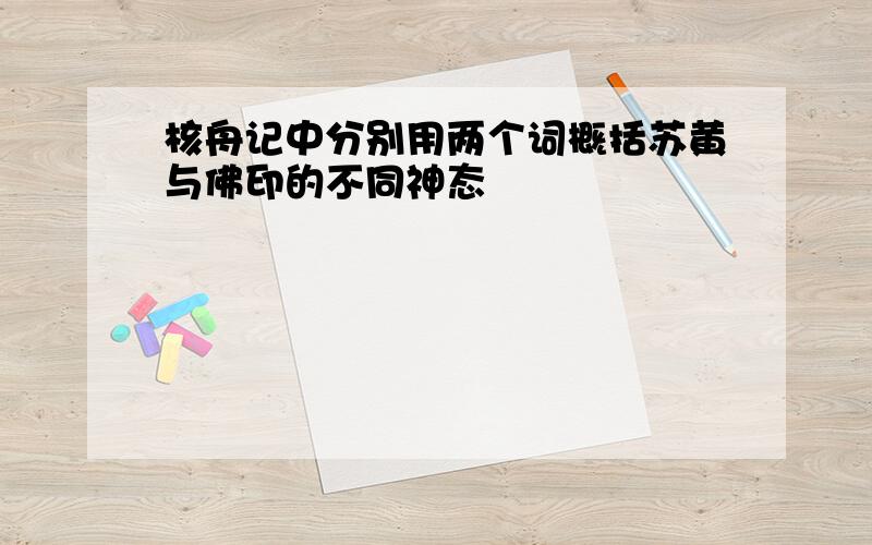 核舟记中分别用两个词概括苏黄与佛印的不同神态