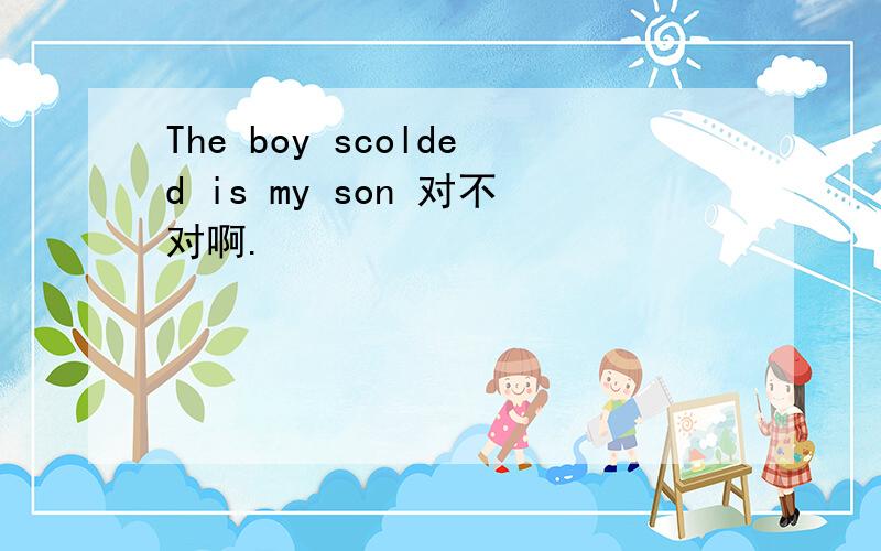 The boy scolded is my son 对不对啊.