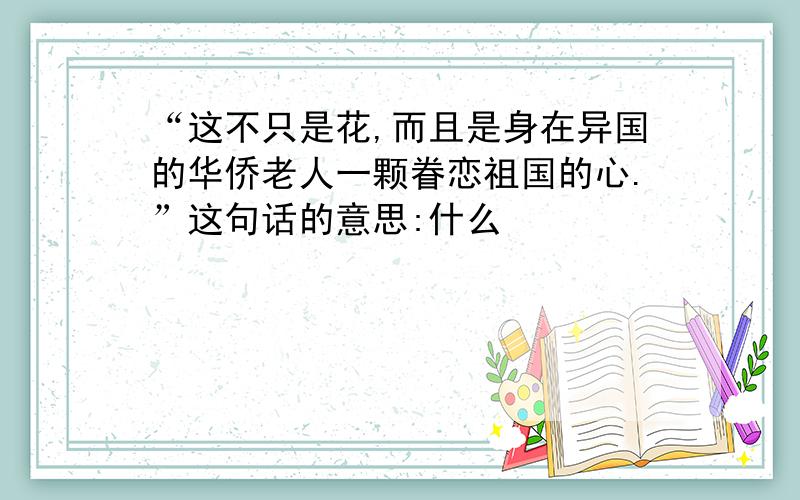 “这不只是花,而且是身在异国的华侨老人一颗眷恋祖国的心.”这句话的意思:什么