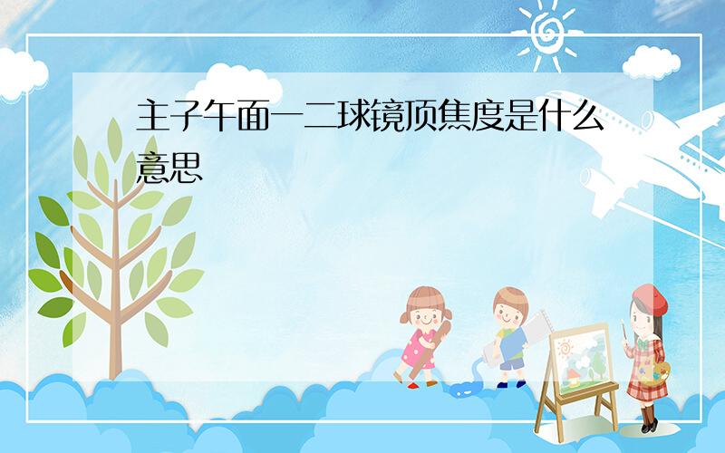 主子午面一二球镜顶焦度是什么意思