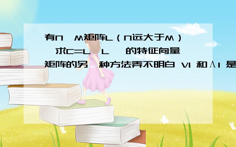 有N*M矩阵L（N远大于M）,求C=L*L' 的特征向量矩阵的另一种方法弄不明白 Vl 和Λl 是哪个矩阵的特征向量矩阵和特征值矩阵?