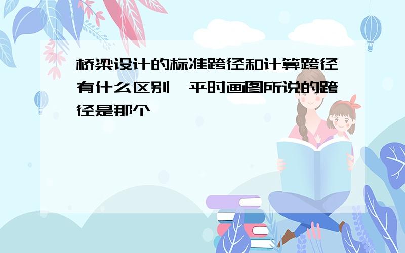 桥梁设计的标准跨径和计算跨径有什么区别,平时画图所说的跨径是那个