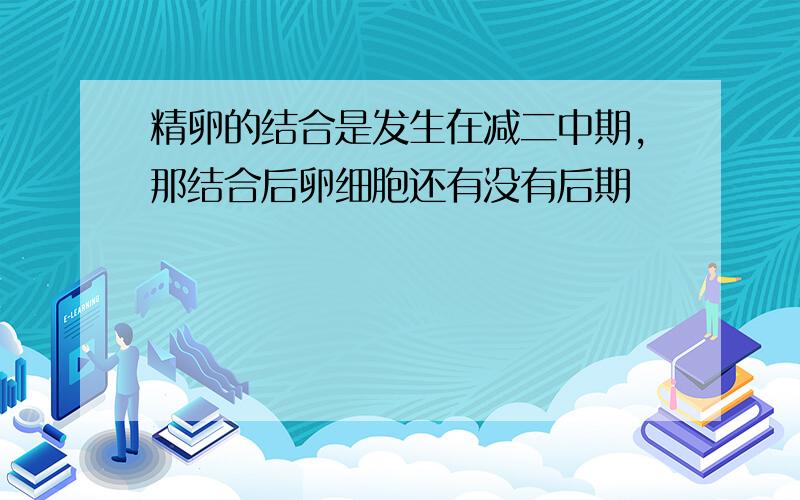 精卵的结合是发生在减二中期,那结合后卵细胞还有没有后期