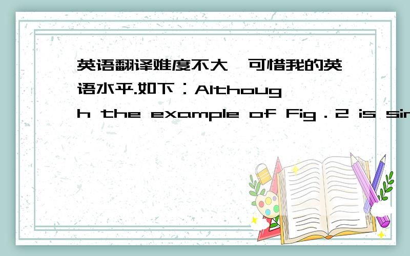 英语翻译难度不大,可惜我的英语水平.如下：Although the example of Fig．2 is simple,it gives the way ofcalculating a new configuration．For complex cases,it can be calculated similarly．For example,if the number of disks embedding